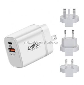 45W PD USB-C Fast Charger with Folding <b>Plugs</b> Universal Travel Adapter with QC3.0 UK/EU/US/AU Wall Charger for iPhone Laptop - Product Image 2