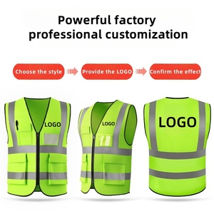 سترة فويي هاي فيس عالية الوضوح سلامة العمل سترة عاكسة مقاومة للماء البناء مع القطن النايلون مادة البوليستر - Product Image 2