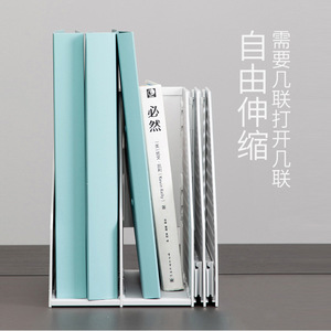 Deli 78996 Four Tier File Rack Plastic Expandable Document Organizer Office Desk Storage Gray File Tray - Product Image 5