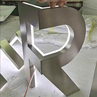 Enseigne publicitaire lumineuse extérieure personnalisée en lettres 3D en acier inoxydable rétroéclairées par LED, étanche, pour devanture de magasin