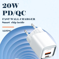 Chargeurs muraux USB portables Ldnio A2318C 20W Fast PD QC3.0 pour téléphone portable, type C, chargeurs pour téléphone