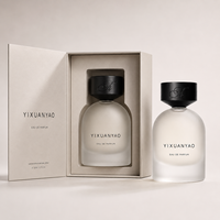 Flacons de parfum ronds en verre transparents de luxe personnalisés de 30 ml, 50 ml, 100 ml, flacons vaporisateurs de parfum vides avec boîte d'emballage