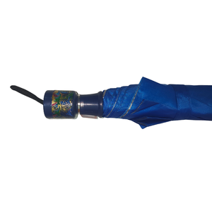 Parapluie pliable bleu, compact et léger, pour hommes et femmes, avec un cadre résistant au vent - Product Image 2
