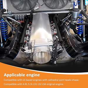 Htostar ท่อร่วมไอดีสำหรับรถแข่งสำหรับ OLIVER fitment อะลูมิเนียมใหม่ (92มม.) เข้ากันได้กับเครื่องยนต์ LS1/LS2/LS6 Lexus สำหรับ OE - Product Image 3