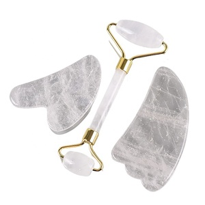 Set <span class=keywords><strong>di</strong></span> Rullo <span class=keywords><strong>per</strong></span> <span class=keywords><strong>il</strong></span> <span class=keywords><strong>Viso</strong></span> in Quarzo Rosa Naturale con Logo del Produttore, Massaggiatore Facciale Guasha, Strumento <span class=keywords><strong>per</strong></span> Massaggio Gua Sha - Product Image 6