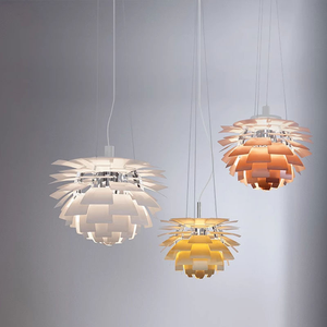 Đèn chùm hình nón thông hiện đại Bắc Âu đơn giản, đèn trần nhôm ngàn lá, thiết kế tối giản sáng tạo dành cho khách sạn, phòng khách - Product Image 3