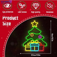 Insegna al Neon LED in Acrilico per Natale, Ornamento per Albero di Natale Dimmerabile, Luce Festiva per Feste, Camera da Letto, Soggiorno, Decorazione Invernale per la Casa