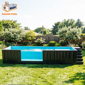 <span class=keywords><strong>Piscine</strong></span> préfabriquée extérieure en fibre de verre WPC <span class=keywords><strong>pour</strong></span> maison, famille, enfants, avec cascade, livrée en conteneur - Product Image 4