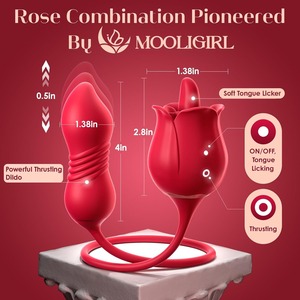 Bestmoon <strong>Adult</strong> <strong>Rose</strong> Sex Toys <strong>Rose</strong> Vibrator Tongue Licking G Spot Thrusting Clit Nipple Stimulator Licker Vibrators for Woman