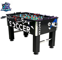 Table de baby-foot commerciale à monnayeur, machine de jeu d'arcade, football de table 2 joueurs avec éclairage LED pour pub, bar, parc d'attractions en intérieur