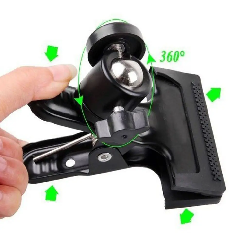 Camera Clip Photography Metal Clamp Holder Mount with Standard Ball Head 1/4 Screw for Camera Flash Holder Bracket