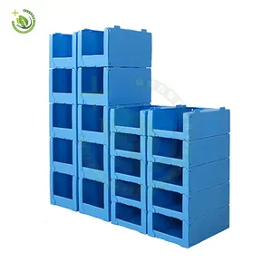 Customized Correx Stackable Clothing Pick Stacking Corrugated Plastic Boxes Warehouse Bin Storage Picking Bins Coreflute Bin