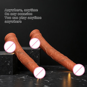 Dildo en silicone souple surdimensionné de style européen et américain avec plug anal, 100% étanche et écologique, portable pour le plaisir féminin - Product Image 2