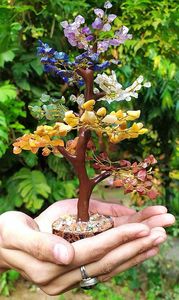 <b>Crystal</b> <b>Tree</b> Stone Chip Branch Decorative Gemstone <b>Tree</b> Pendant for Gift Home Decor - Product Image 1