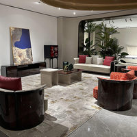 Canapé en cuir italien de luxe léger, en forme de U, personnalisable, avec éponge à haute résilience et structure en bois massif, idéal pour les grands appartements.