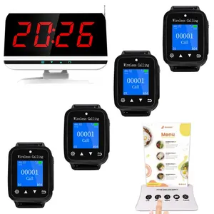 Wireless Pager Calling System For Restaurant Watch Pager Waiter Call Button System Waterproof Calling Pager System