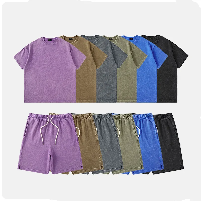EK-004 Fashion Shorts Toddler Kid 2 Pieces Boys clothing sets vintage wash Boy Shorts Set Clothing