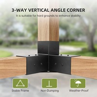 Support d'angle de pergola robuste et haute capacité, noir, thermolaqué, fabrication en tôle durable, produit résistant aux intempéries