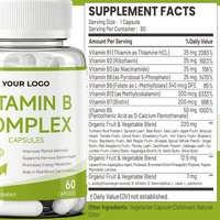 YTBIO Vitamine B Complexe Quotidien en Capsules – Mélange Complet de Vitamines B pour le Bien-être – Marque Privée OEM