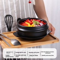 Bol Dolsot Coréen pour Bibimbap, Pot en Céramique Antiadhésif de Qualité Supérieure et Durable, Casserole Commerciale pour Nouilles de Riz et Soupe de Kelp avec Plateau