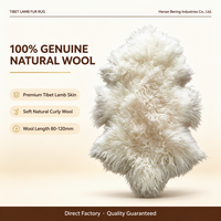 Tapis en fourrure de mouton tibétain bouclée naturelle, véritable peau de mouton, pour la décoration de la maison