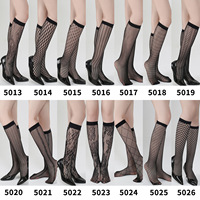 Chaussettes hautes noires ajourées sexy en dentelle florale résille pour femme – Idéales pour l'été