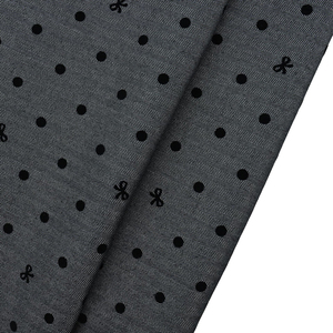 Tessuto Jacquard in Poliestere Nais Viola Nero Grigio a Pois con Fiocco e Linee in Twill per Abiti, Giacche e Accessori da Matrimonio - Product Image 2