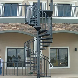 Metal Staircase Outdoor Steel Metal Spiral Staircase Powder Coated/hot Galvanized Carbon Steel Spiral Stair