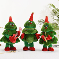 Poupée en peluche d'arbre de Noël chantant et dansant avec 8 chansons musicales Electric Santa Elk Stuffed Toys Music Cactus Electronic Figure