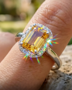 Anillo de Compromiso de Moissanita con Corte Esmeralda de 4.00 CT, Anillo de Oro Blanco, Anillo de Propuesta Único, Anillo de Aniversario, Anillo de Boda Minimalista - Product Image 2