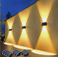 Lampe solaire LED pour paysage, éclairage haut et bas, luminaire mural solaire extérieur étanche