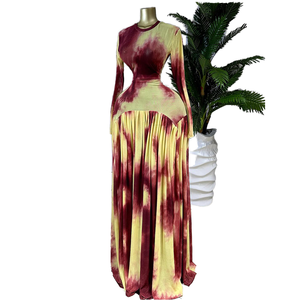 Robe longue maxi naturelle à manches longues SU9757, livraison rapide, avec franges, antistatique, évasée, coupe trapèze, longueur ras du sol, pour femme - Product Image 1
