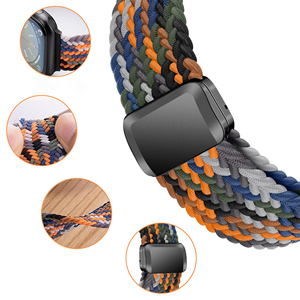 Ryb Nylon Bện Vòng Ban Nhạc Đồng Hồ Cho Apple Loạt Đồng Hồ 9 8 SE Đàn Hồi Thể Thao Thông Minh Dây Đeo Đồng Hồ Cho IWatch Siêu - Product Image 3