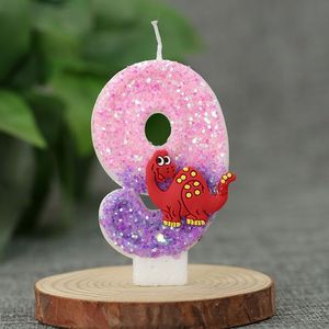 豪华绿色银色卡通恐龙豆蜡蜡烛儿童生日婚礼毕业典礼春节 - Product Image 5