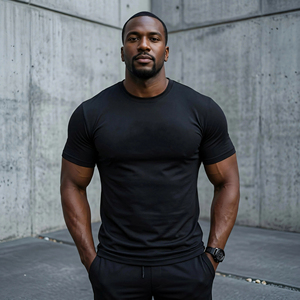 ODM Men Shirts Factory Custom Design Polyester T Shirt Puff Print Custom Fitness Anti-shrink Premium Unisex Compression T-shirt - Product Image 1