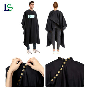 Capa <span class=keywords><strong>de</strong></span> Peluquería Ajustable con Logotipo Personalizado, 9 Broches Metálicos <span class=keywords><strong>en</strong></span> el Cuello, Impermeable y Duradera, para Salón <span class=keywords><strong>de</strong></span> Belleza y Barbería - Product Image 4