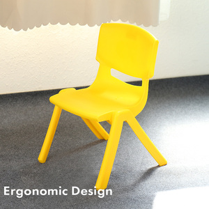Modern Design Plastic Square <b>Stool</b> Multiple Colors Stackable Solid <b>Back</b> Foam Filled Kids Chair for Home and Bedroom Use - Product Image 2