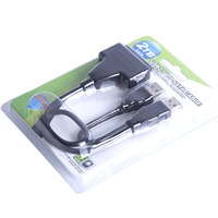 USB2.0 ke SATA 7 + 15Pin adaptor kualitas tinggi 2.5 inci Hard Disk Drive HDD SSD antarmuka kabel Data untuk komputer Desktop