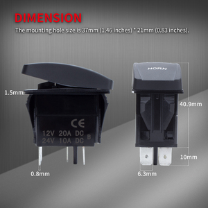 Interrupteur à bascule marin et interrupteur à bascule 12V 24V, série Carling L double LED momentané 20A 5 broches IP66 pour klaxon de voiture - Product Image 2