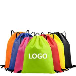 Sac à dos de sport pliable en polyester, réutilisable et coloré, avec cordon de serrage pour chaussures, idéal pour le rangement familial et les voyages – Conception directe usine - Product Image 1