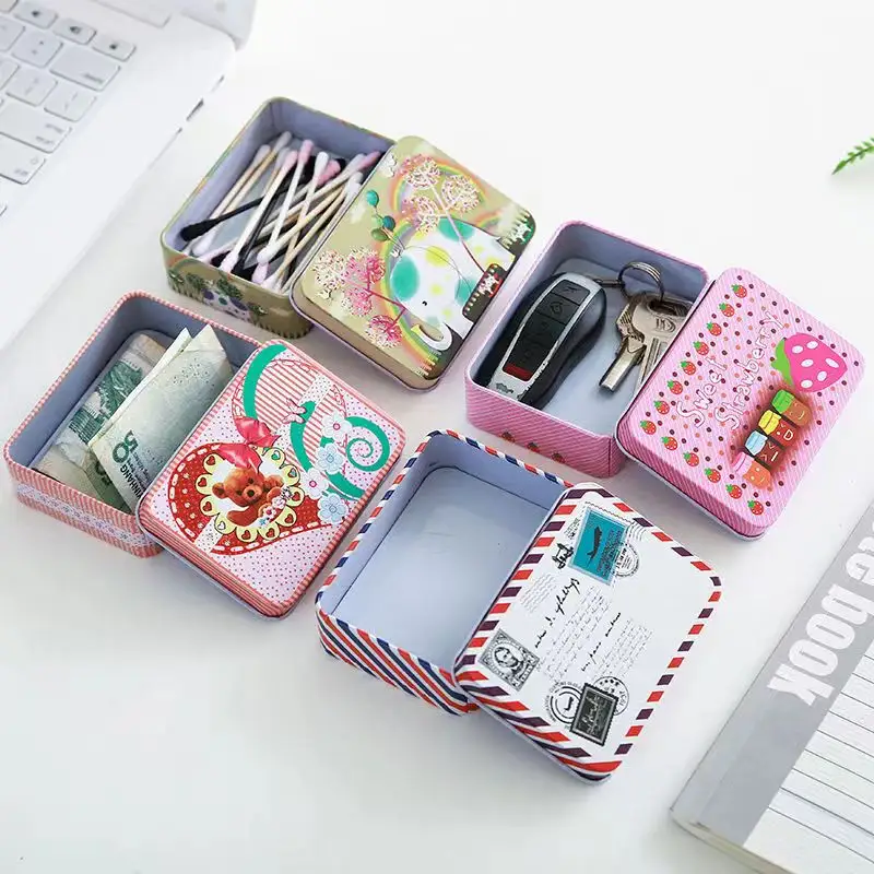 Custom Printing Tin Kan Pakket Kleur Etui Metalen Doos Rechthoekige Blikken Doos