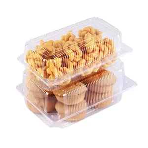 Descartável claro plástico alimento recipiente fruta/vegetal/biscoito cookie sobremesa embalagem