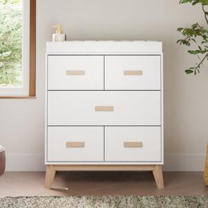 <span class=keywords><strong>Commode</strong></span> blanche moderne du milieu du siècle pour chambre d'enfant 3 tiroirs spacieux plateau <span class=keywords><strong>amovible</strong></span> <span class=keywords><strong>commode</strong></span> pour bébé et <span class=keywords><strong>table</strong></span> <span class=keywords><strong>à</strong></span> <span class=keywords><strong>langer</strong></span> - Product Image 2