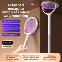 Lampe anti-moustiques électrique rechargeable 2-en-1 pliable, tue-insectes portable avec lumière rotative à 180° en PP pour la maison