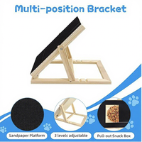 Grattoir à ongles pour chien en bois avec compartiment de rangement pour friandises, rampe antidérapante en bois massif pour animaux de compagnie