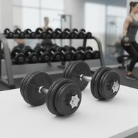 Ensemble d'haltères réglables en acier au carbone avec revêtement en caoutchouc MDBuddy pour le renforcement musculaire des bras et la musculation