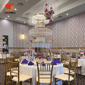 Support de fleurs en cristal multicouche en gros lisse grand centre de table de mariage rond décor pour événements - Product Image 6
