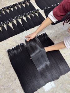 Cheveux humains vietnamiens de haute qualité, 100% vierges, Remy, cuticules alignées, cheveux noirs naturels pour les acheteurs en gros - Product Image 2