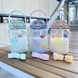 1650ml 전화 홀더 뚜껑 식품 등급 재활용 BPA 무료 플라스틱 귀여운 스포츠 투명 액체 물병