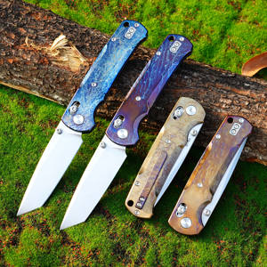 GT-T0039-4 गर्म आउटडोर तह कैंपिंग चाकू टाइटेनियम मिश्र धातु रंगीन हैंडल सैंडब्लास्टिंग एण्डिजिंग पॉकेट चाकू टुनफायर - Product Image 4